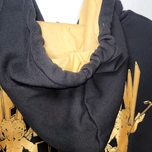NWT DEATH ROW RECORDS Mens Black and Gold Hoodie - Picture 3 of 8